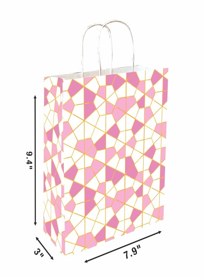 Omnipresent Pack 90 Gsm Abstract Printed Small Paper Gift Bags, Set Of 12, Ideal For Birthday Return Gifts, Wedding Gifts, & Gifting On Special Occasions (Size: 9.4X7.9X3 Inch),Off-White - Image 3